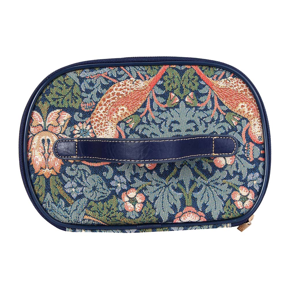 William Morris Strawberry Thief Blue Toiletry Vanity Bag