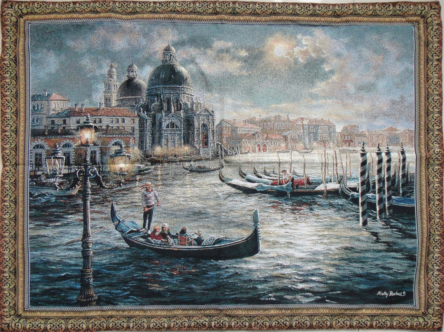 WH-VG | VENETIAN GONDOLIER 53 X 38 " INCH WALL HANGING TAPESTRY ART - www.signareusa.com