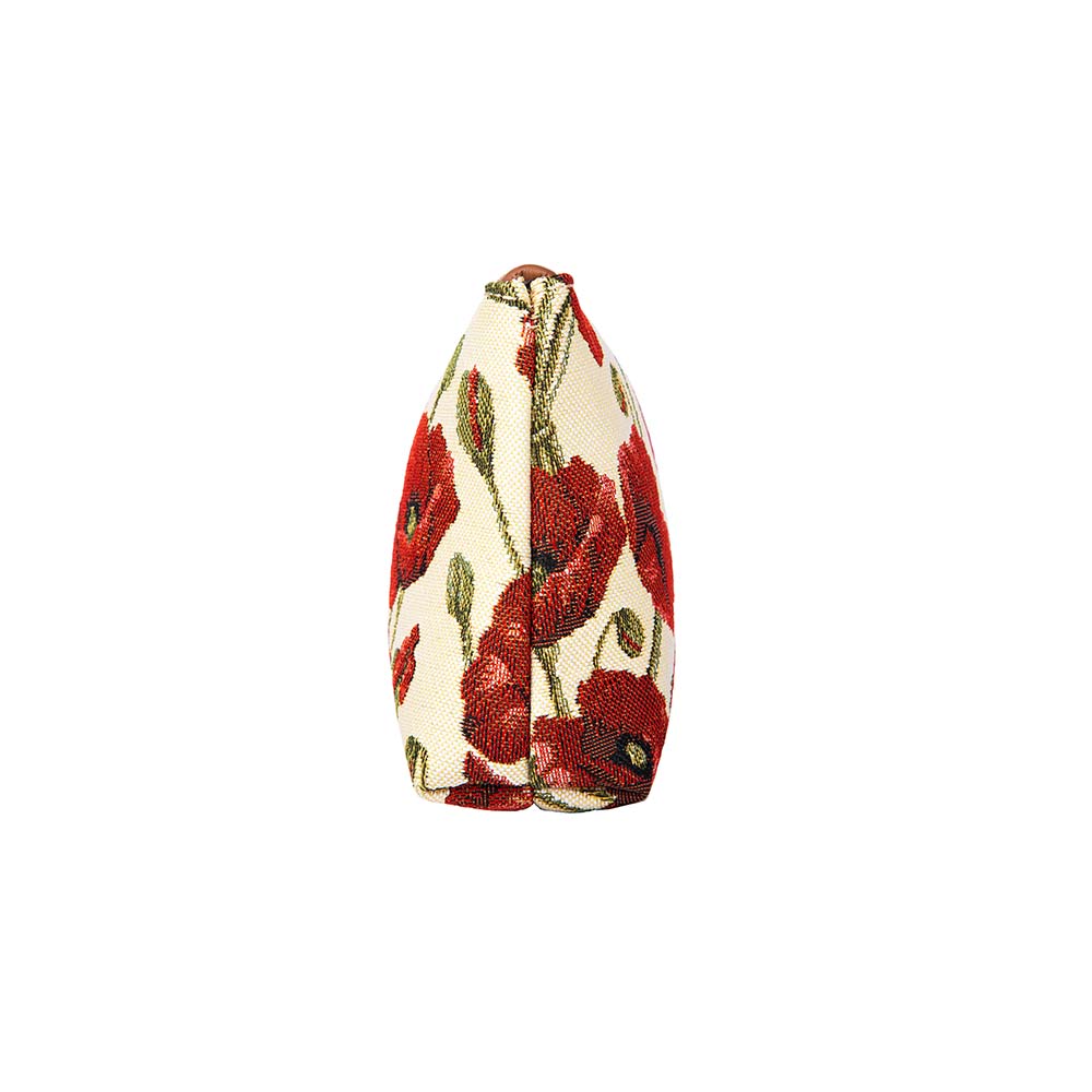 Poppy Red Floral Wristlet Purse