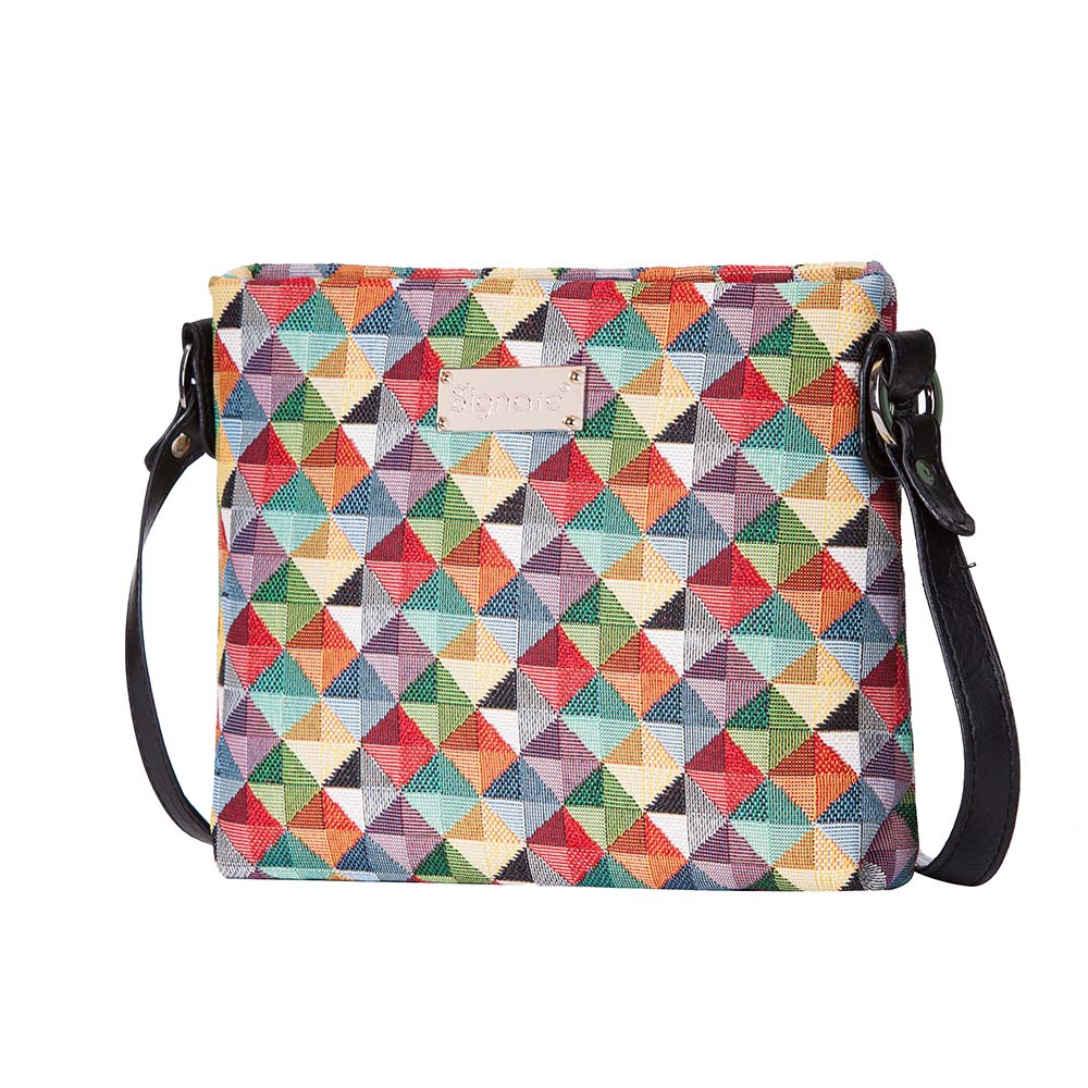 XB02-MIRI | MULTICOLOR TRIANGLE CROSS BODY BAG PURSE HANDBAG - www.signareusa.com