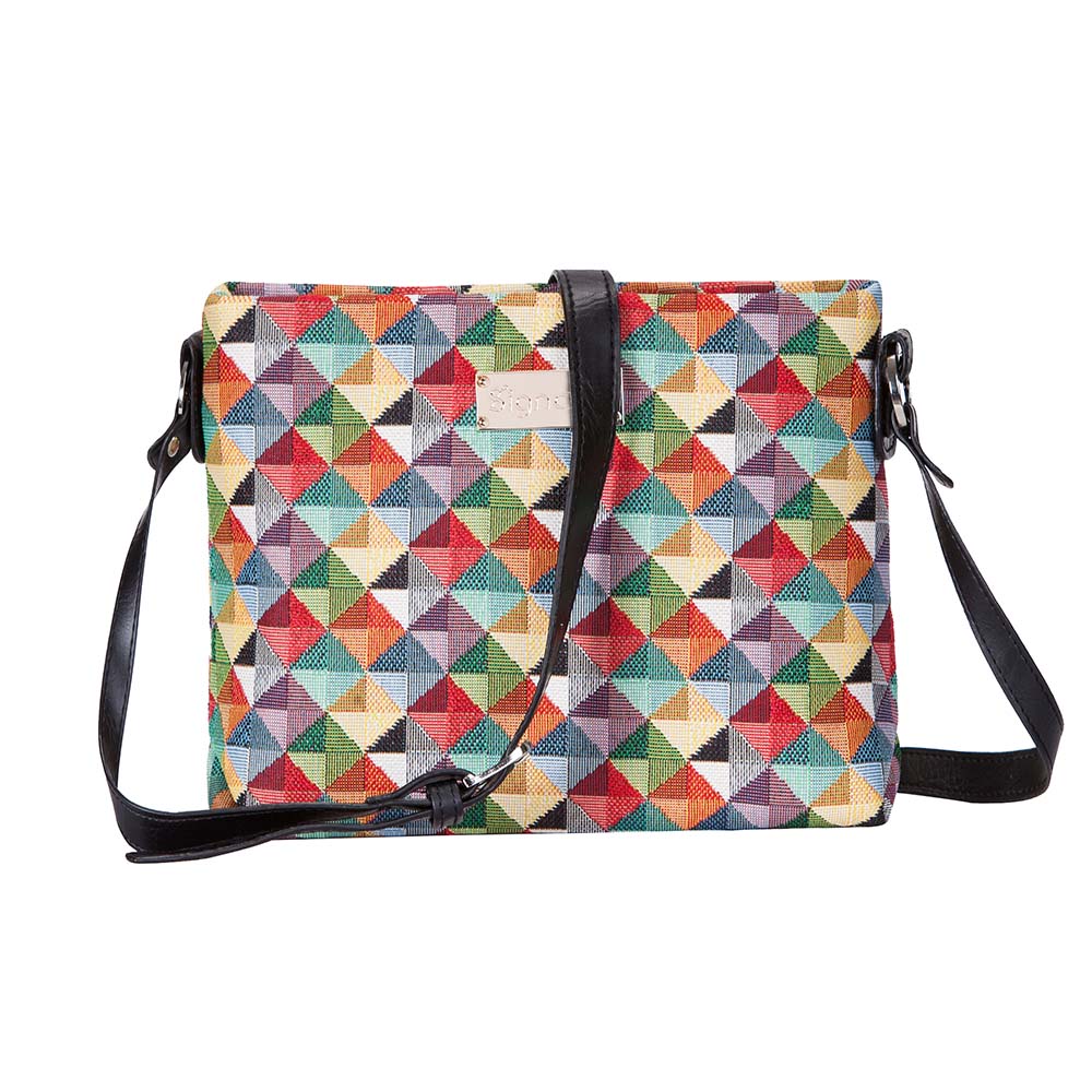 XB02-MIRI | MULTICOLOR TRIANGLE CROSS BODY BAG PURSE HANDBAG - www.signareusa.com