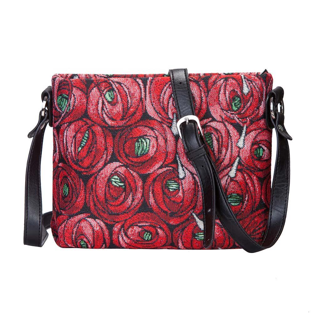 XB02-RMTD | RENNIE MACKINTOSH ROSE AND TEARDROP CROSS BODY BAG PURSE HANDBAG - www.signareusa.com