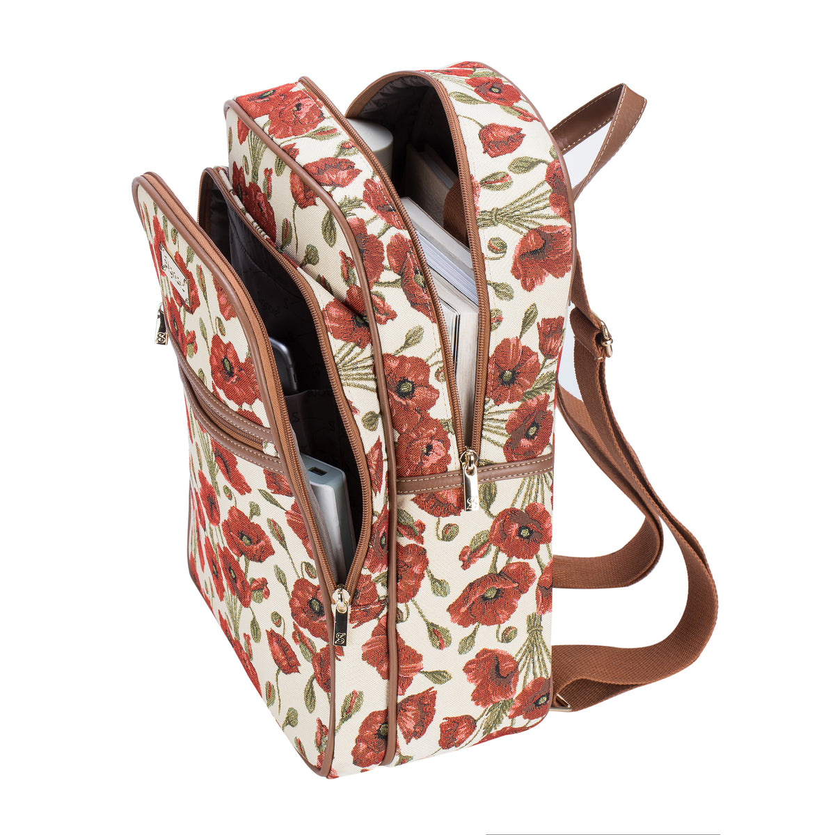 Poppy Floral Red Backpack
