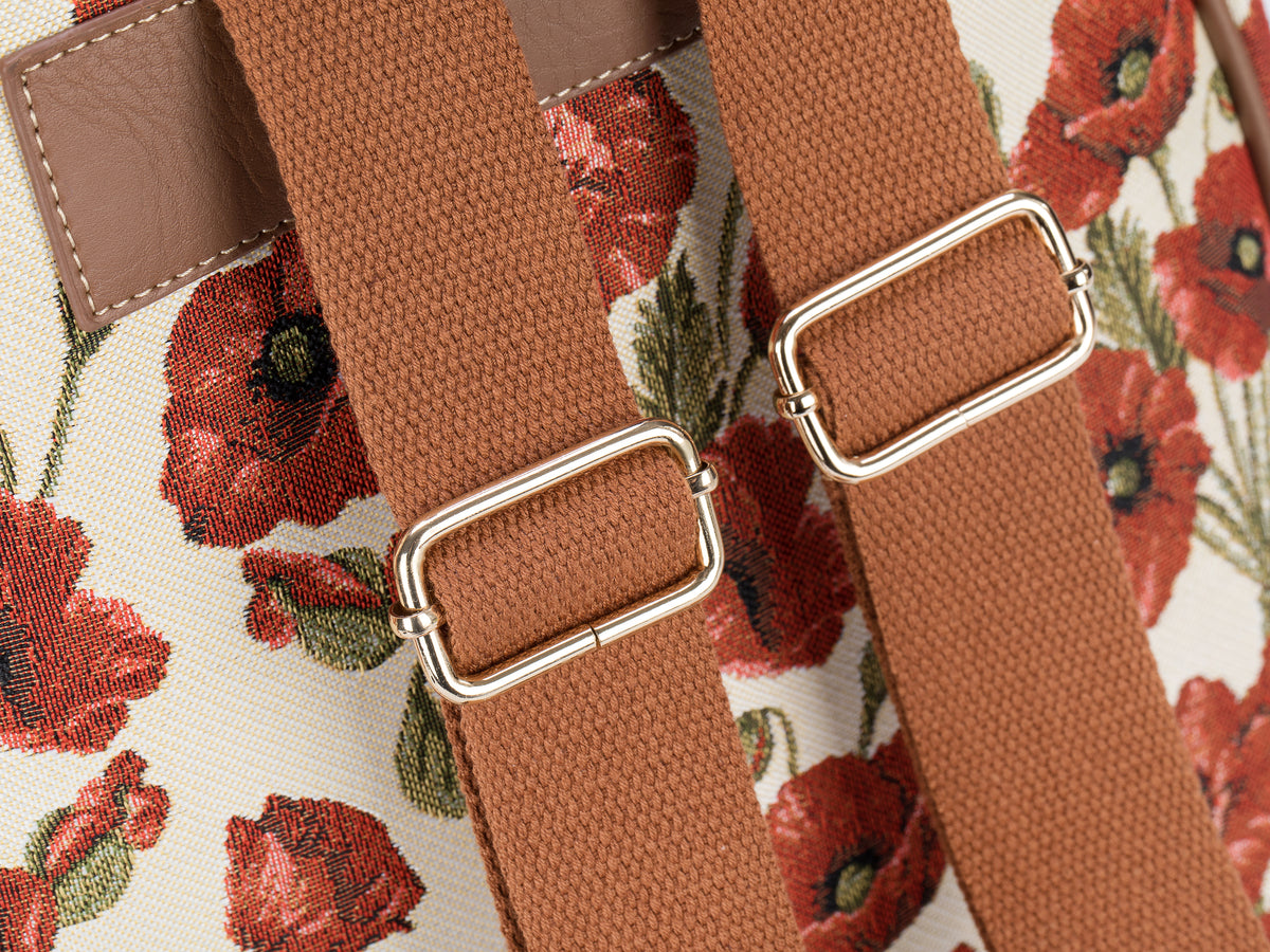Poppy Floral Red Backpack