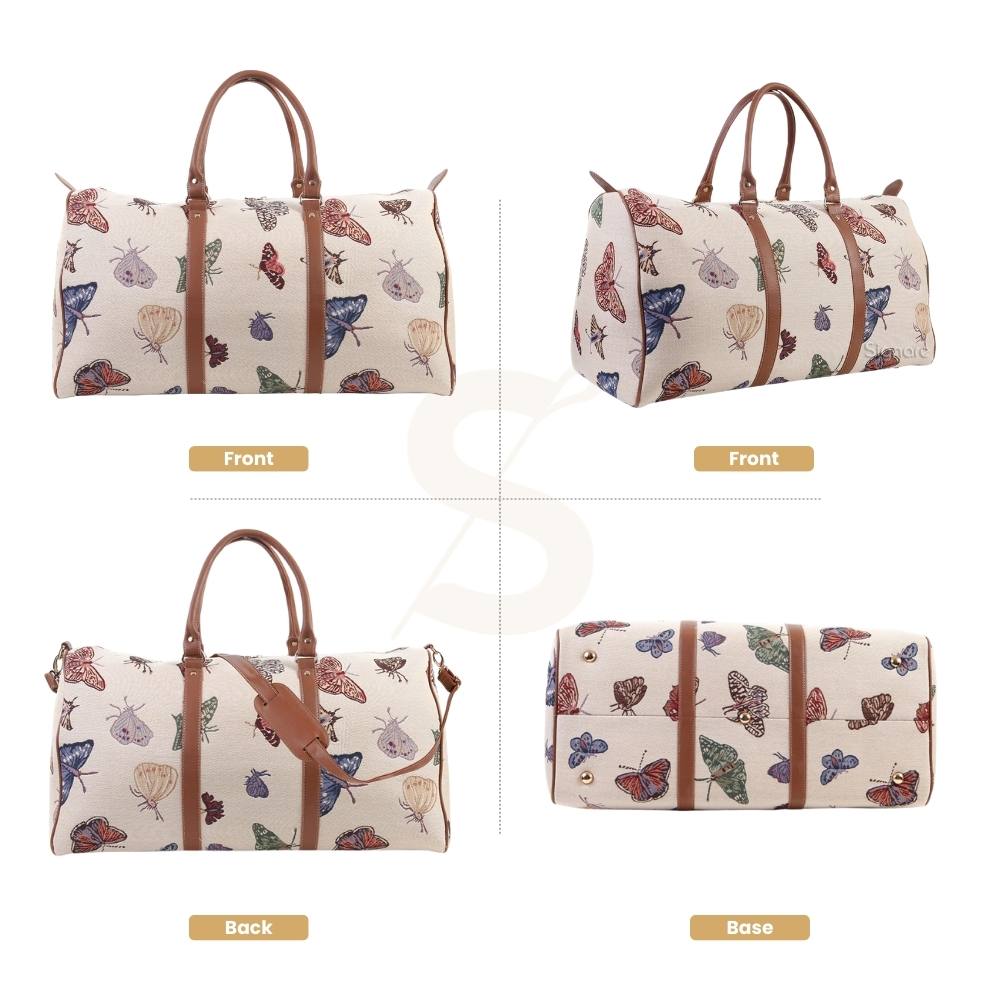 Butterfly Beige Big Holdall/Duffel Bag
