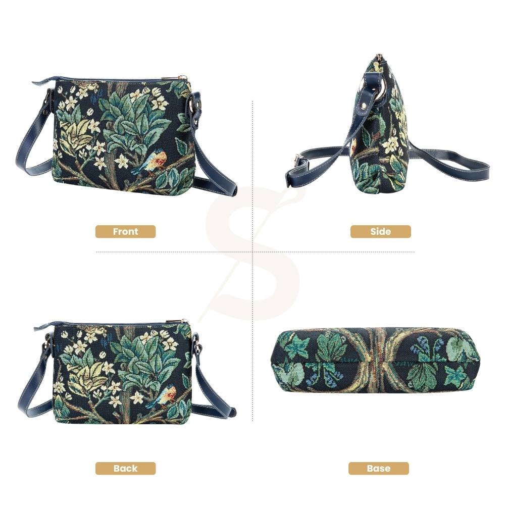 William Morris Tree Of Life Blue Crossbody Bag