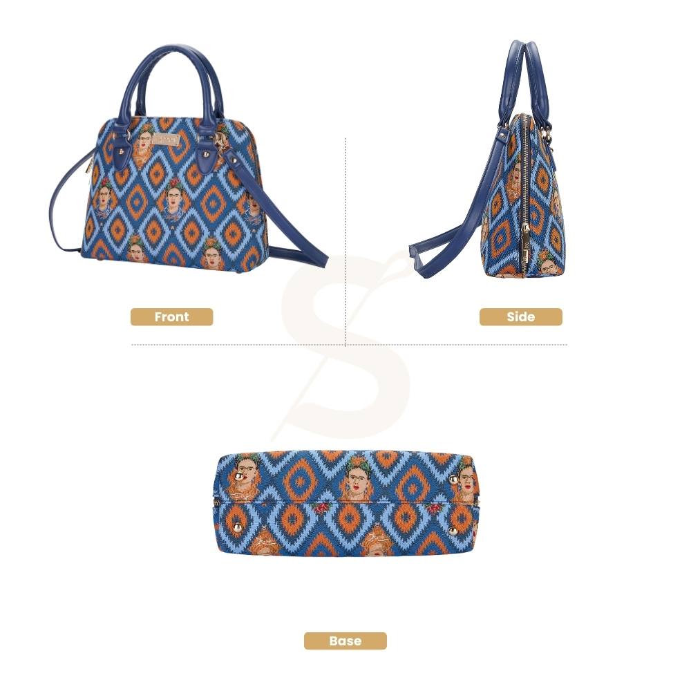 Frida Kahlo Blue Convertible Top Handle Purse Handbag