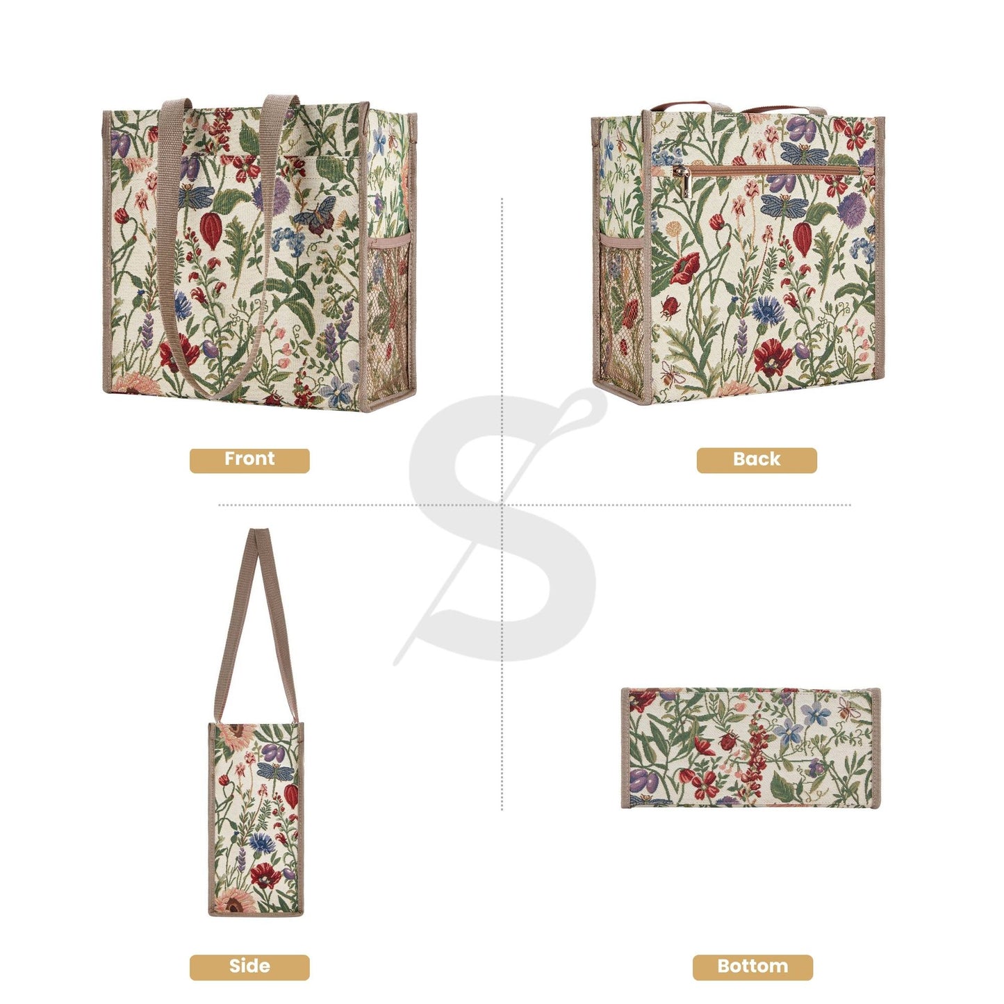 Morning Garden Floral Shopper Bag
