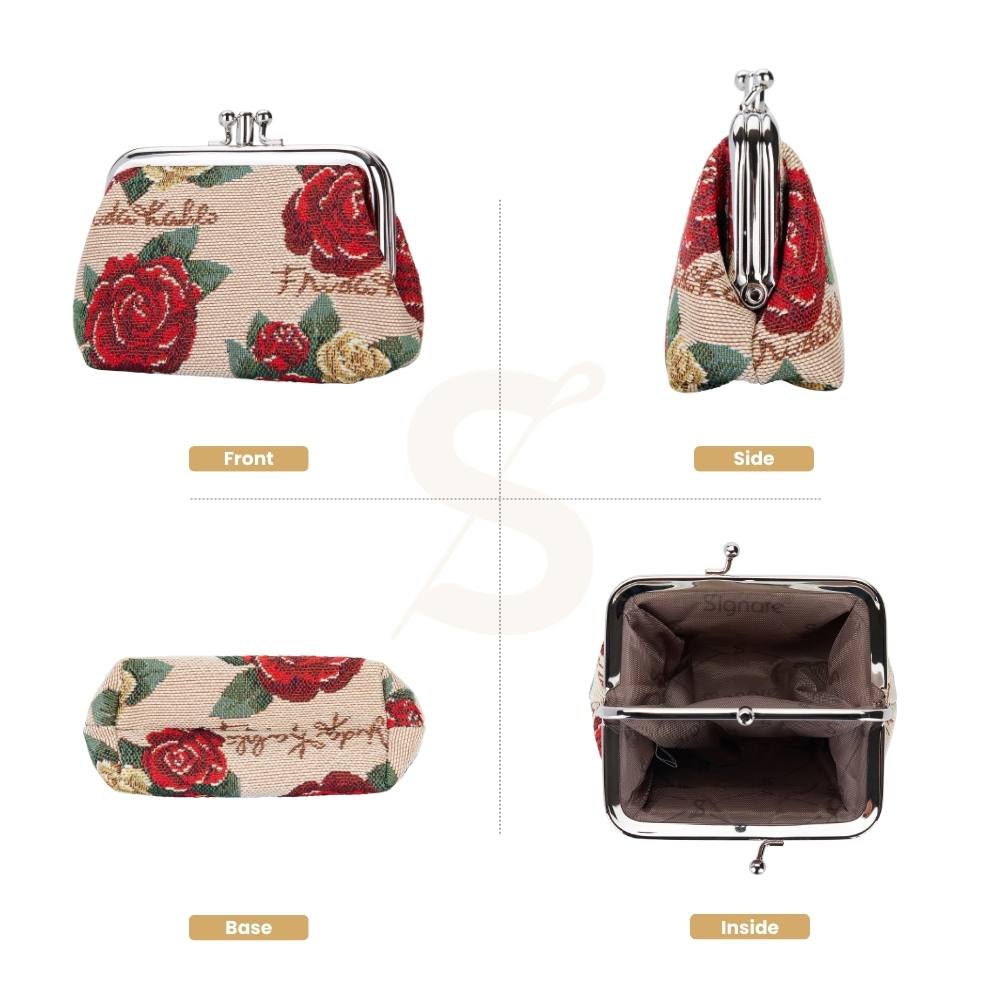 Frida Kahlo Rose Frame Purse with Clasp
