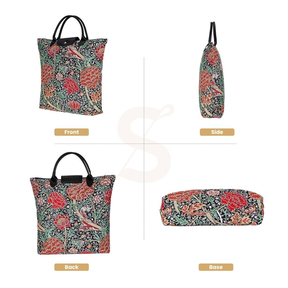 William Morris The Cray Black Foldaway Grocery Bag