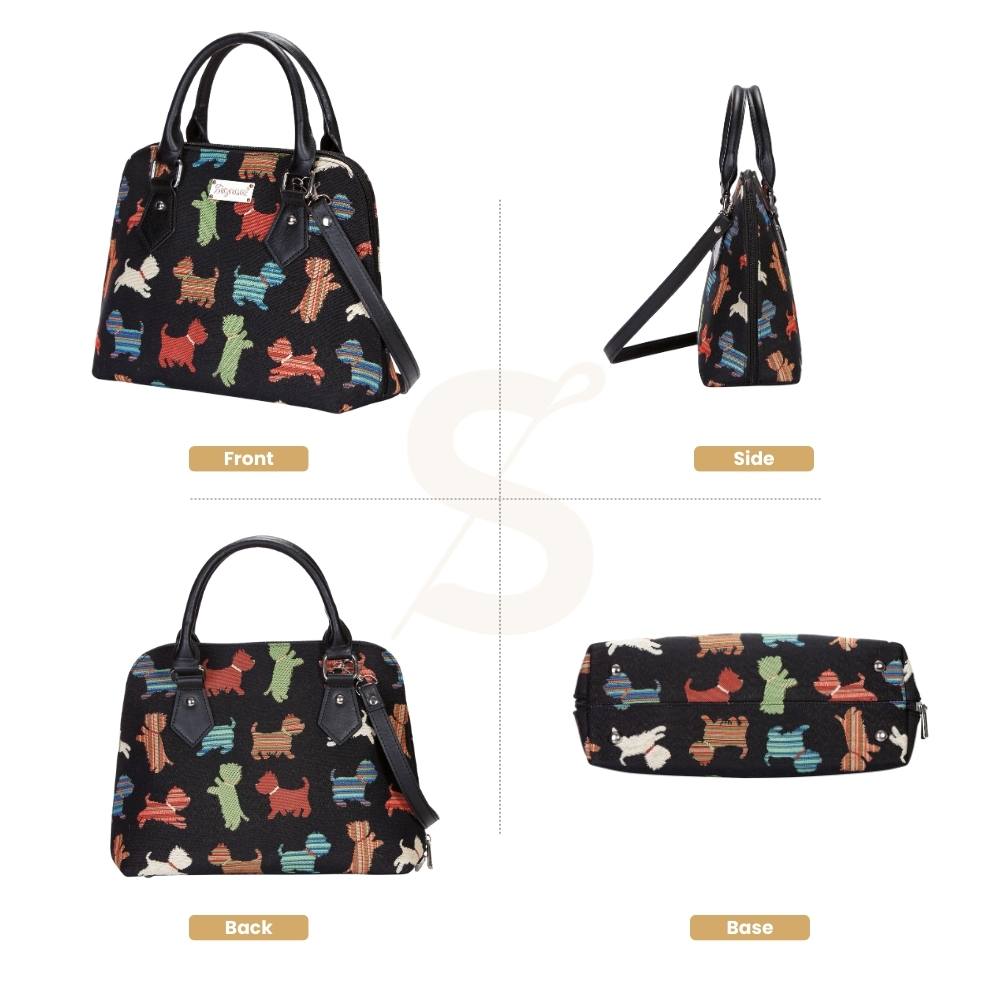 Playful Puppy Convertible Top Handle Purse Handbag