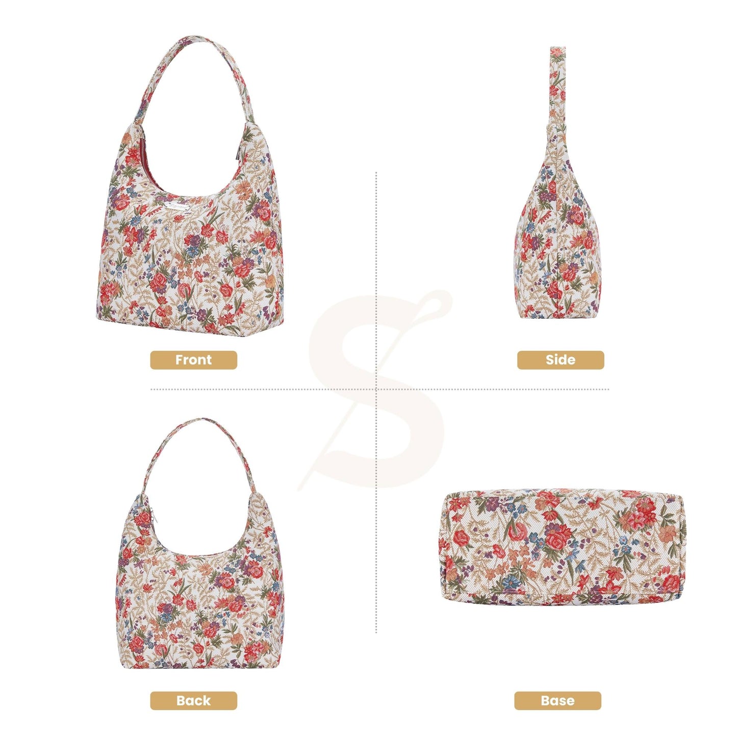 Flower Meadow V&A Licensed Hobo Handbag Shoulder Bag