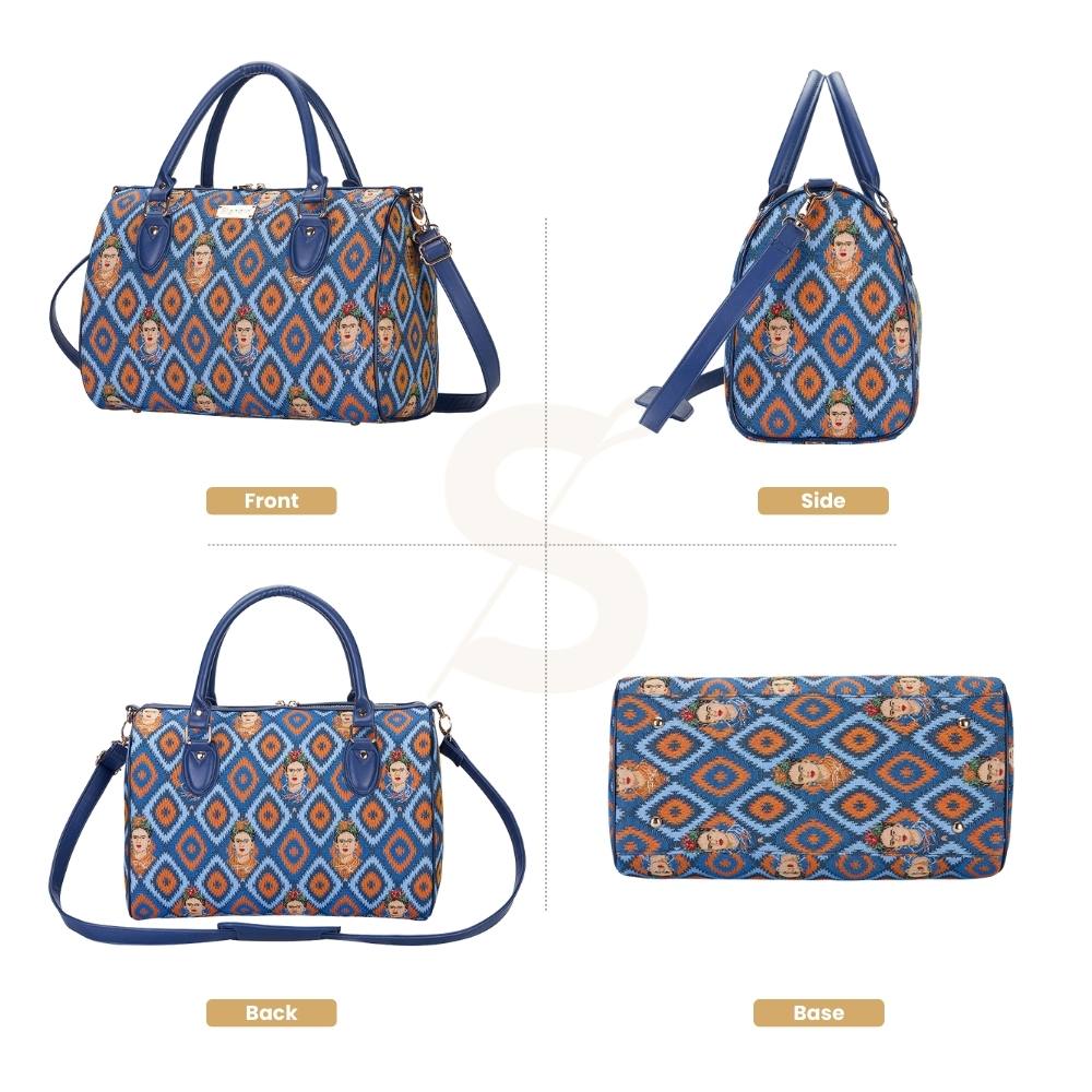 Frida Kahlo Icon Blue Travel Bag
