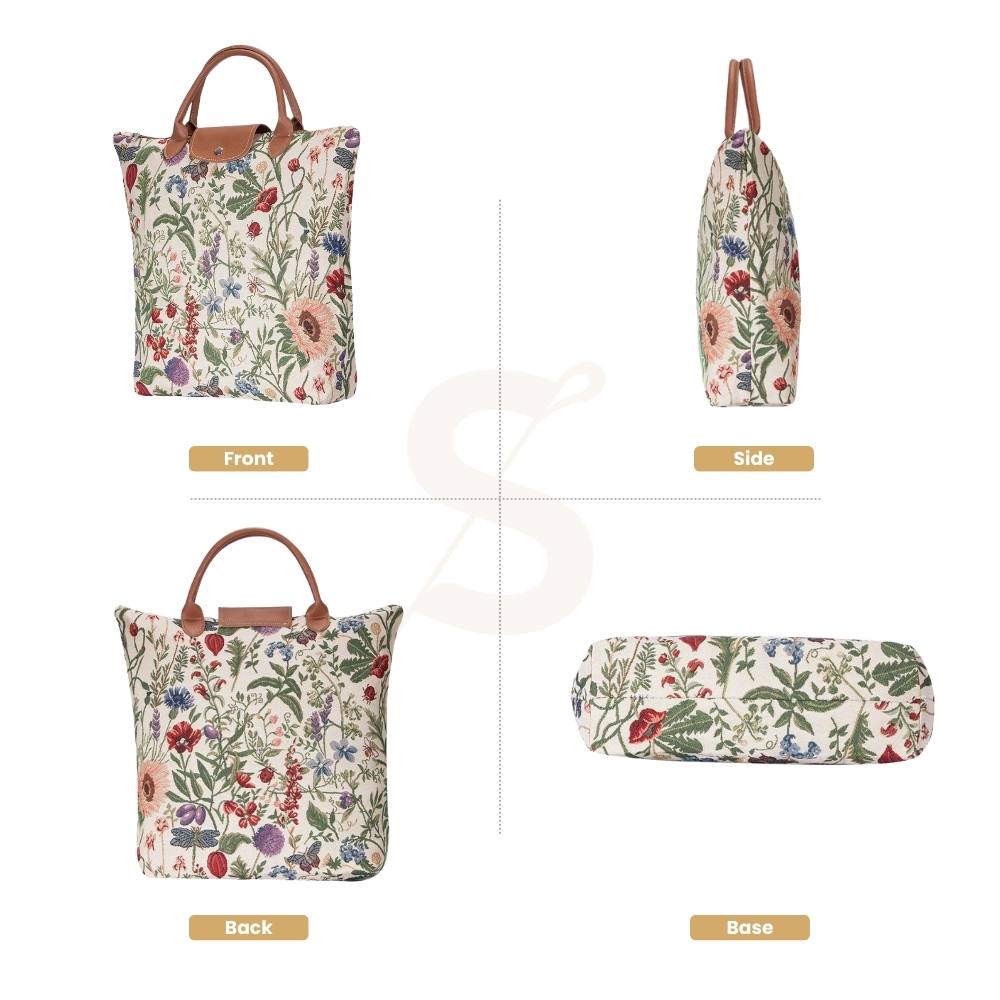 Morning Garden Floral Foldaway Grocery Bag