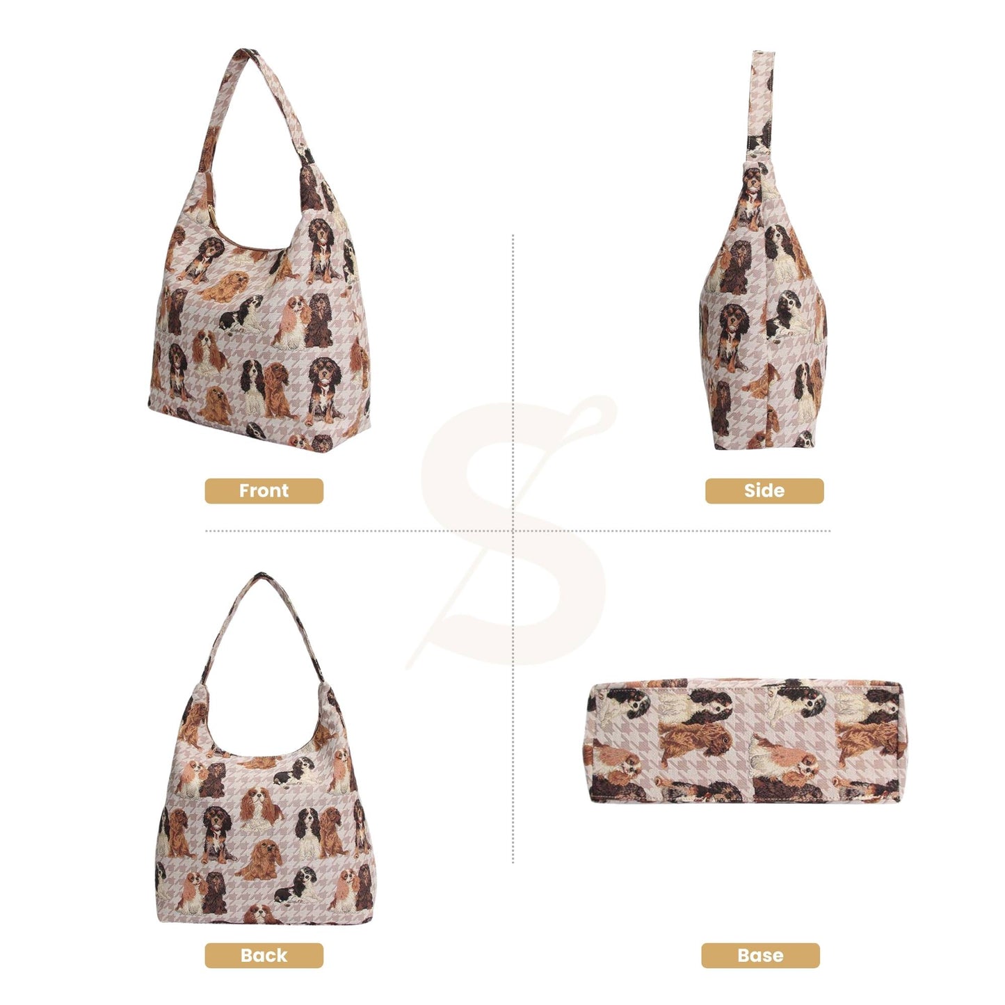 King Charles Cavalier Spaniel Dog Hobo Handbag Shoulder Bag