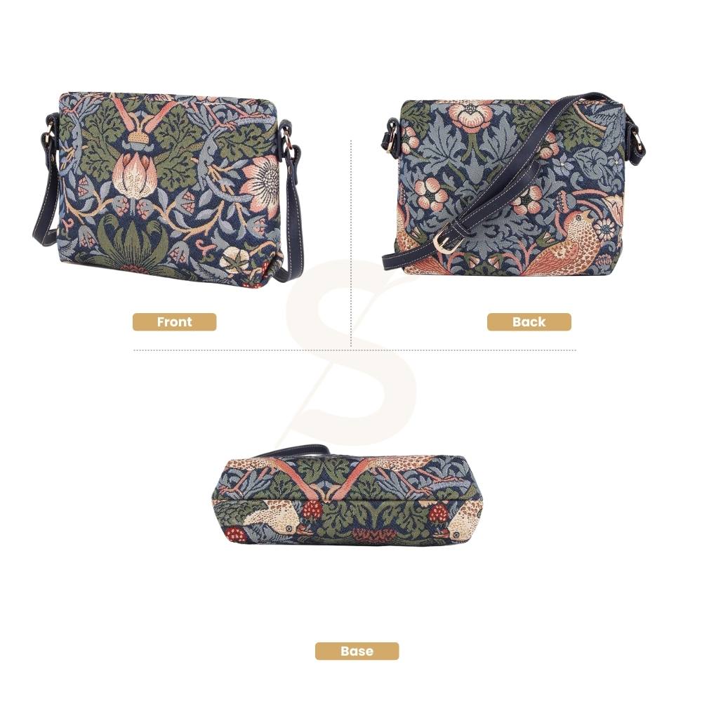 William Morris Strawberry Thief Blue Crossbody Bag