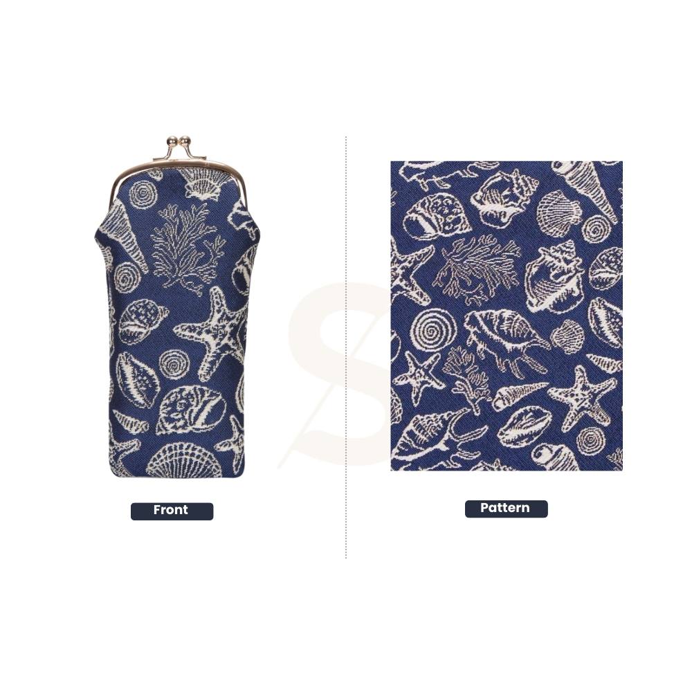Sea Shell Blue Glasses Pouch/Case