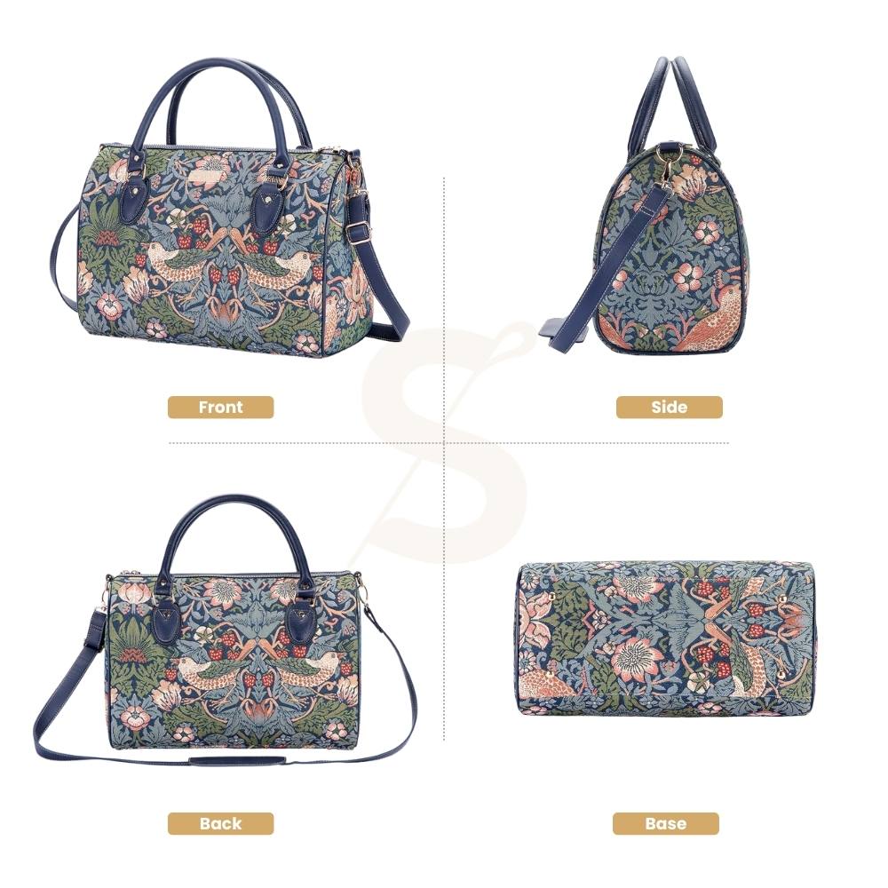 William Morris Strawberry Thief Blue Travel Bag
