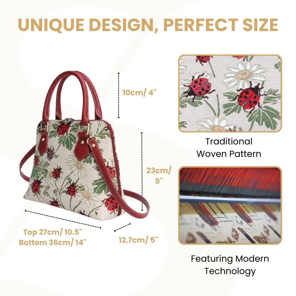 Ladybug Convertible Top Handle Purse Handbag