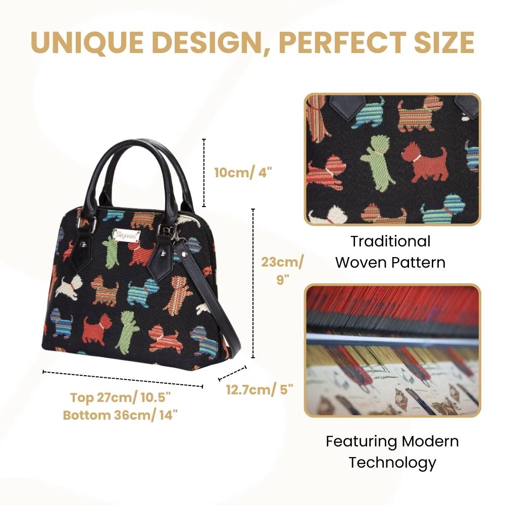 Playful Puppy Convertible Top Handle Purse Handbag