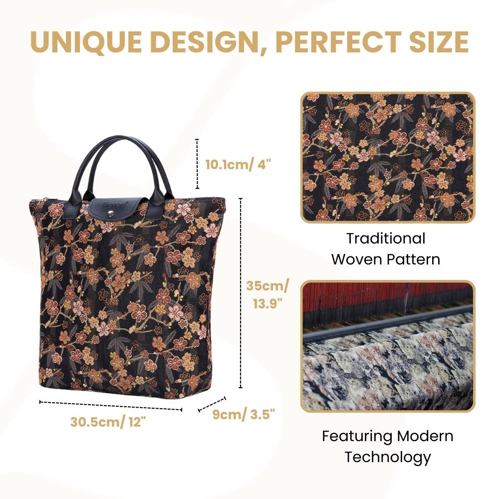 Ume Sakura V&A Licensed Foldaway Grocery Bag