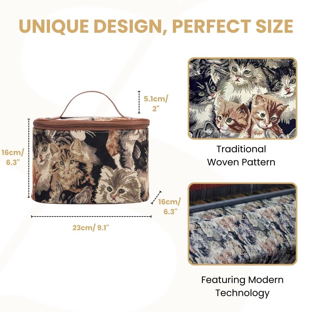 Cat Brown Toiletry Vanity Bag