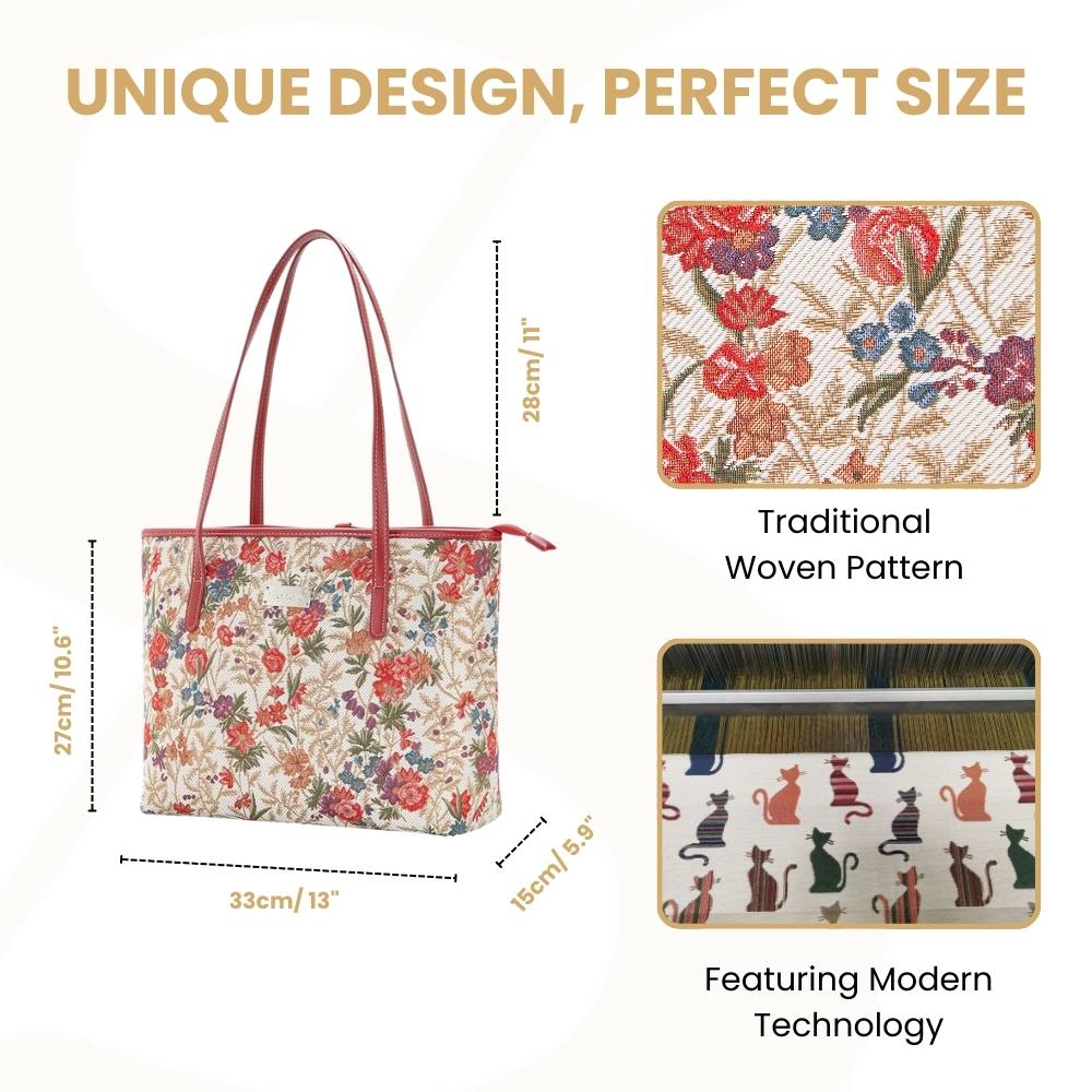 Flower Meadow Shoulder Tote Bag