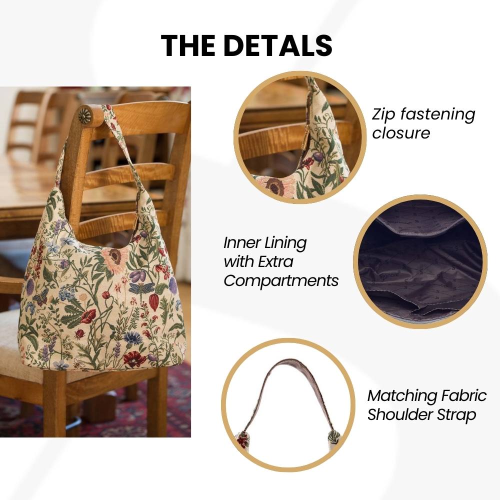 Morning Garden Floral Hobo Handbag Shoulder Bag