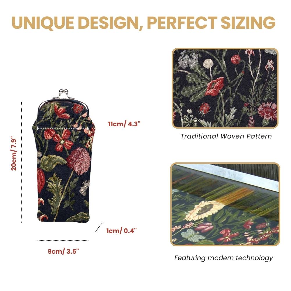 Morning Garden Black Glasses Pouch/ Case