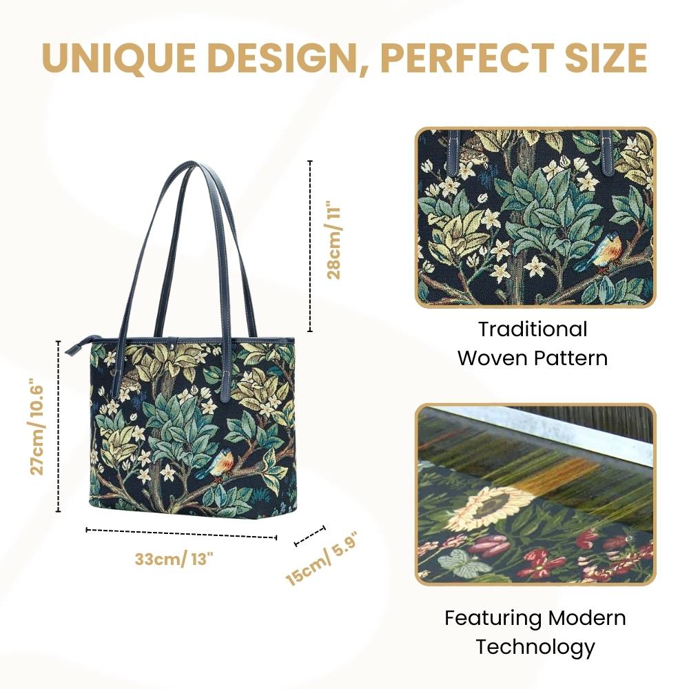William Morris Tree of Life Blue Shoulder Tote Bag
