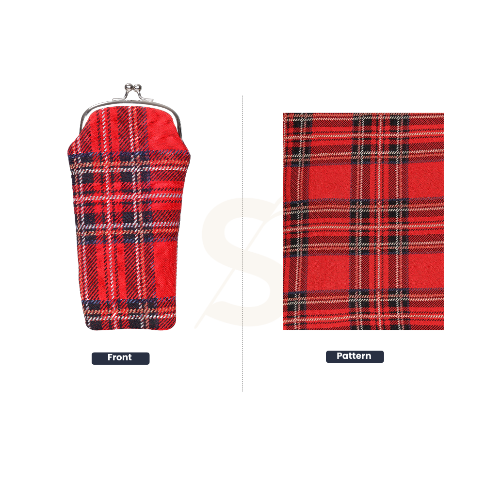 Red Royal Stewart Tartan Glasses Pouch/ Case