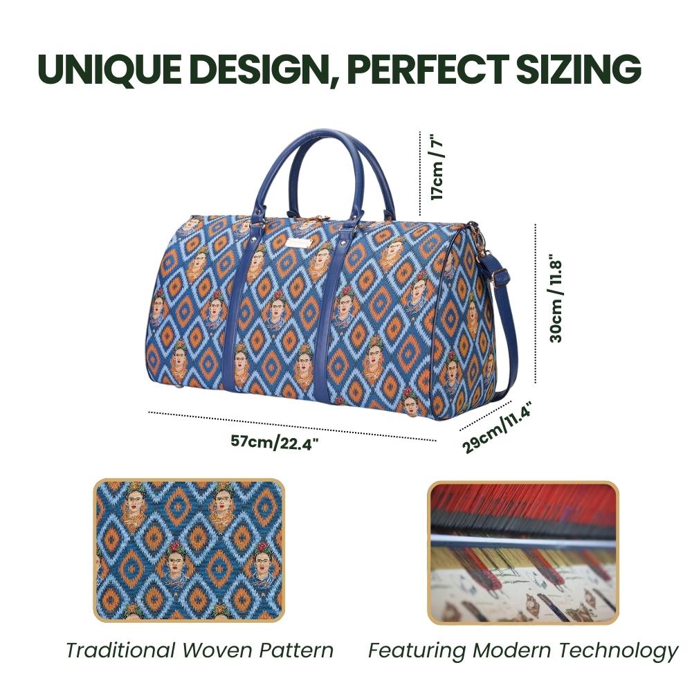 Frida Kahlo Icon Blue Big Holdall/Duffel Bag