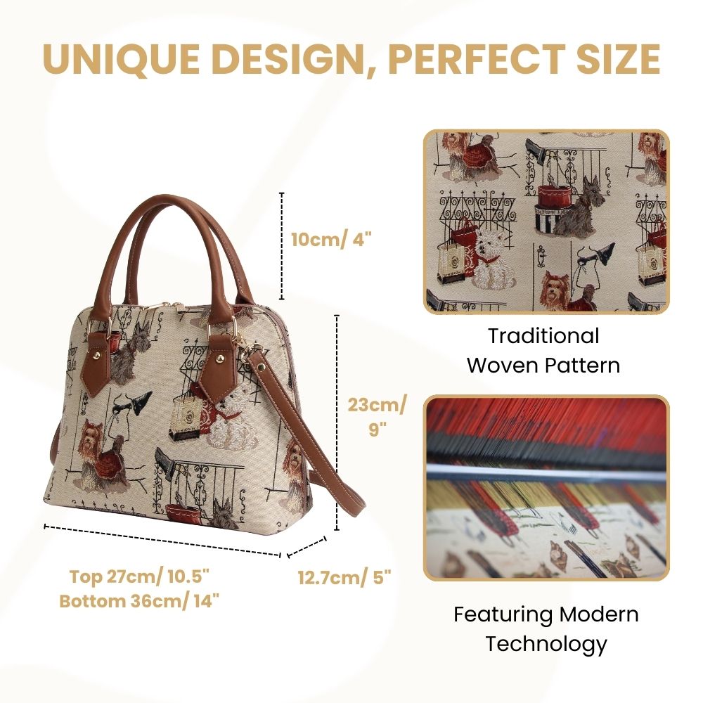 Fashion Dog Animal Design Top Handle Purse Handbag