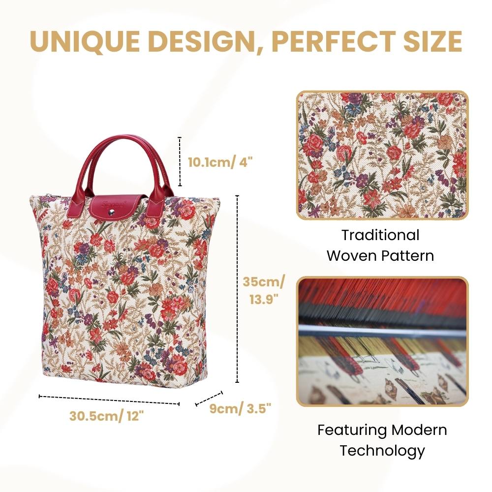 Flower Meadow V&A Licensed Foldaway Grocery Bag