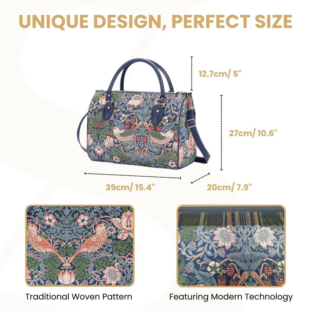 William Morris Strawberry Thief Blue Travel Bag