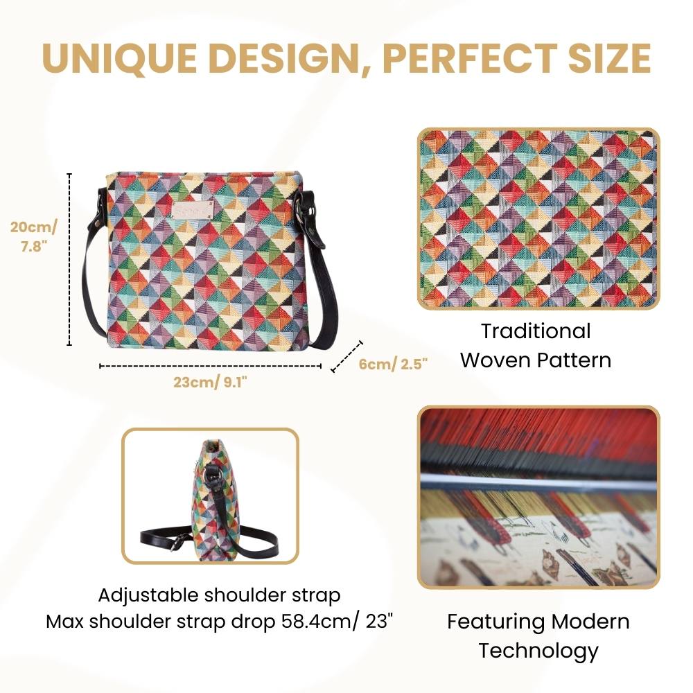 Multicolor Triangle Crossbody Bag