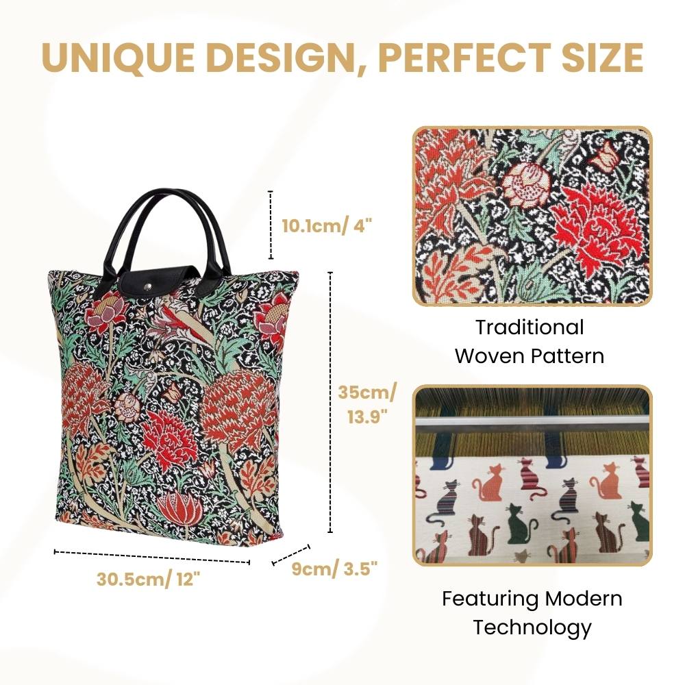 William Morris The Cray Black Foldaway Grocery Bag