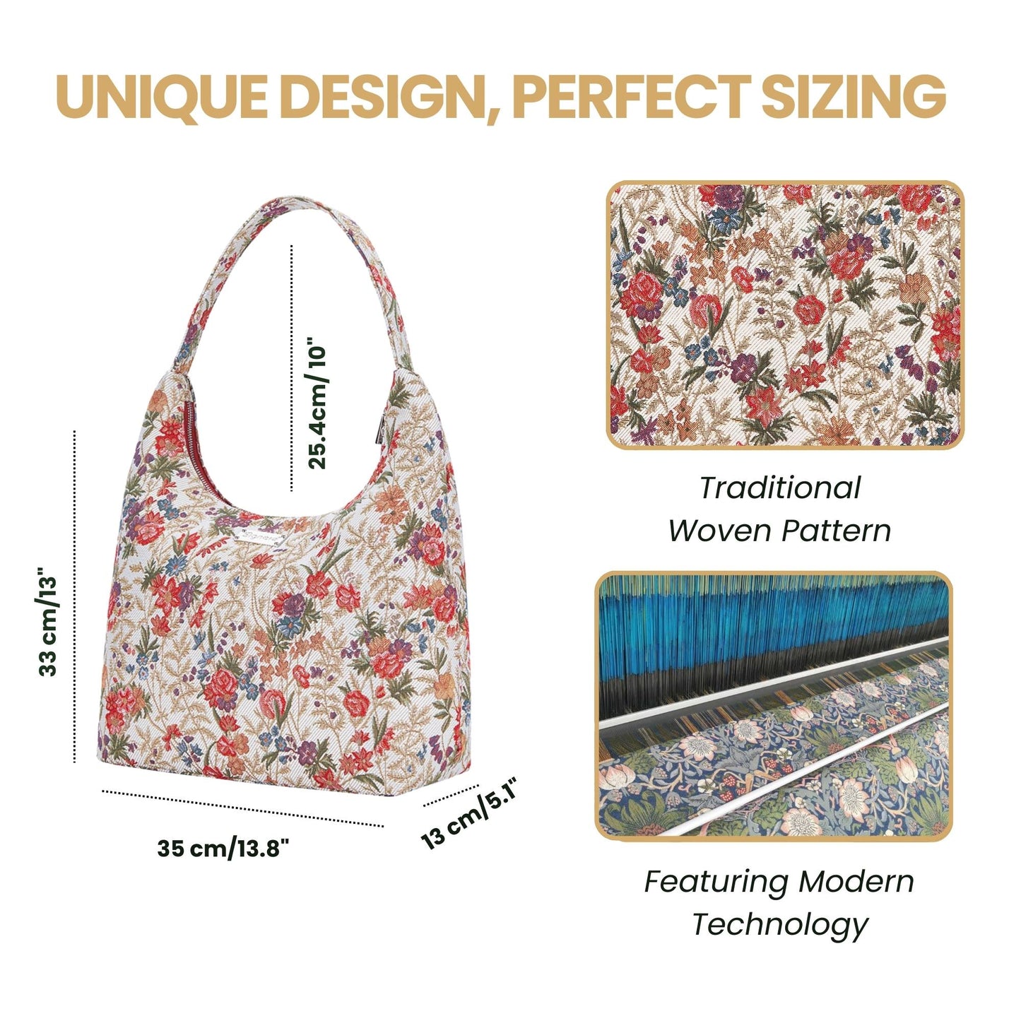 Flower Meadow V&A Licensed Hobo Handbag Shoulder Bag