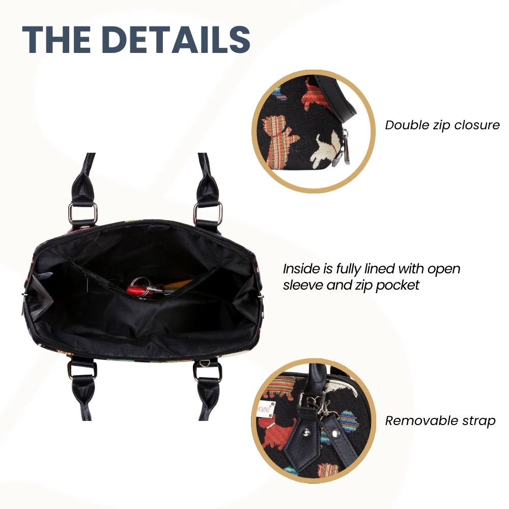 Playful Puppy Convertible Top Handle Purse Handbag