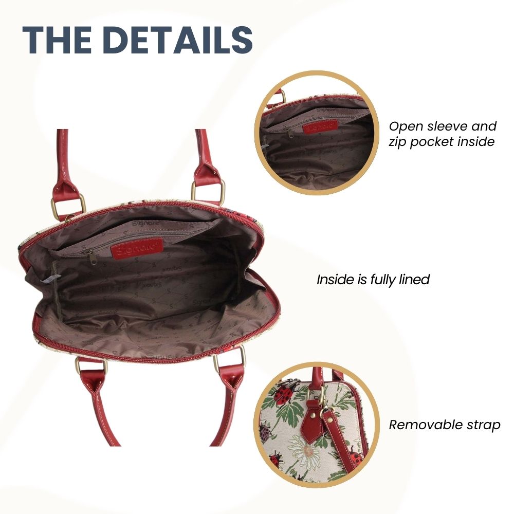 Ladybug Convertible Top Handle Purse Handbag