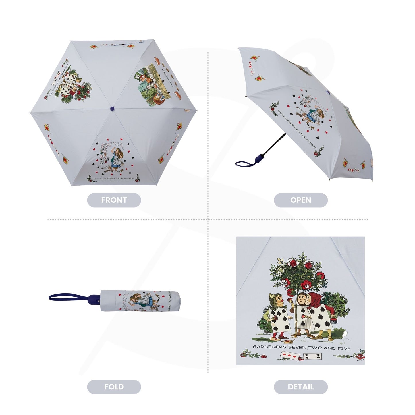 Alice and Wonderland Tea Party Automatic Folding Umbrella