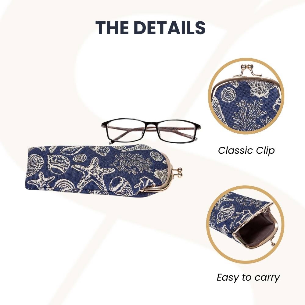 Sea Shell Blue Glasses Pouch/Case