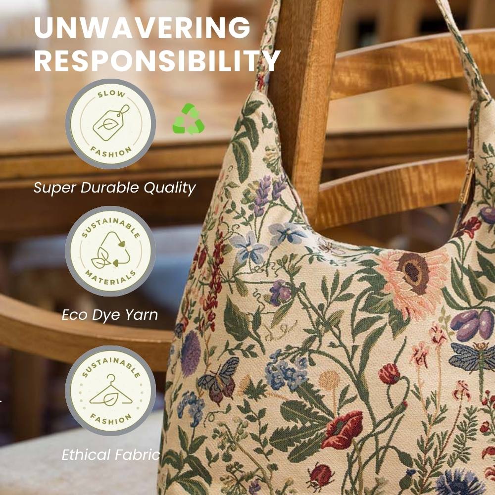 Morning Garden Floral Hobo Handbag Shoulder Bag