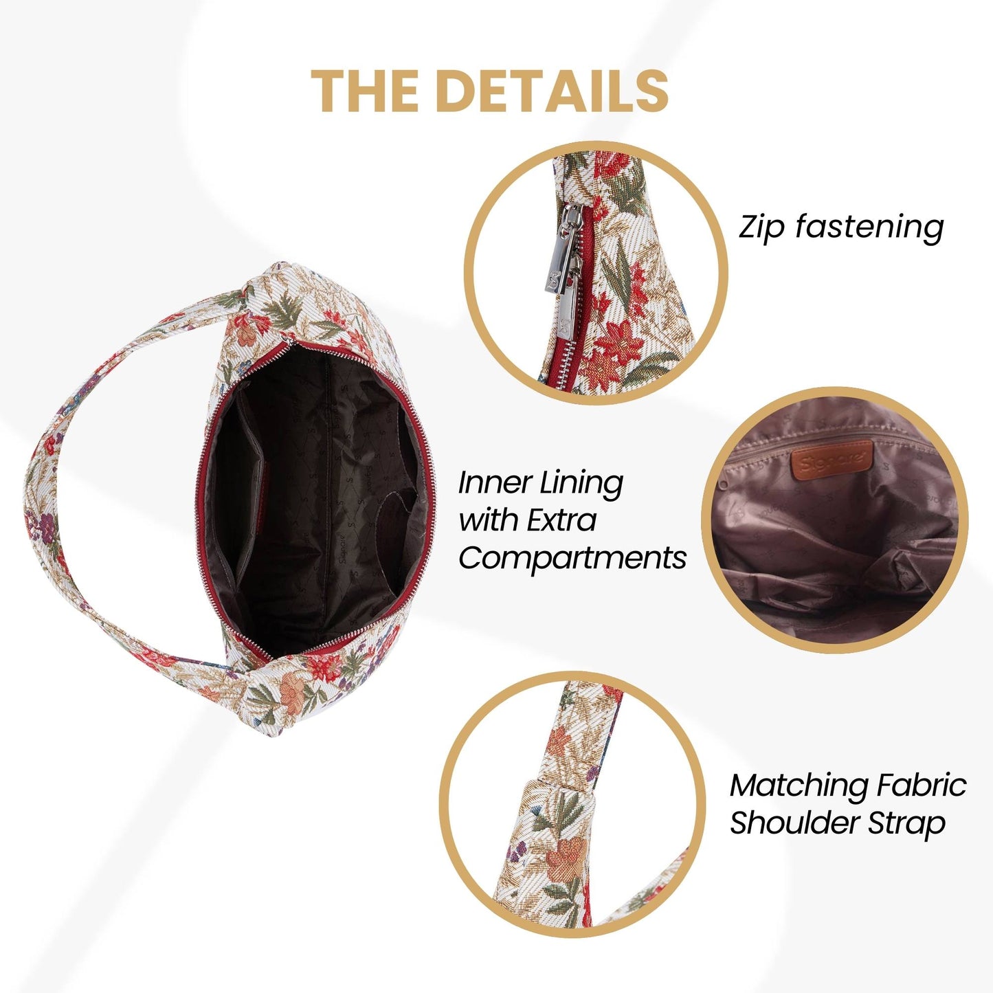 Flower Meadow V&A Licensed Hobo Handbag Shoulder Bag