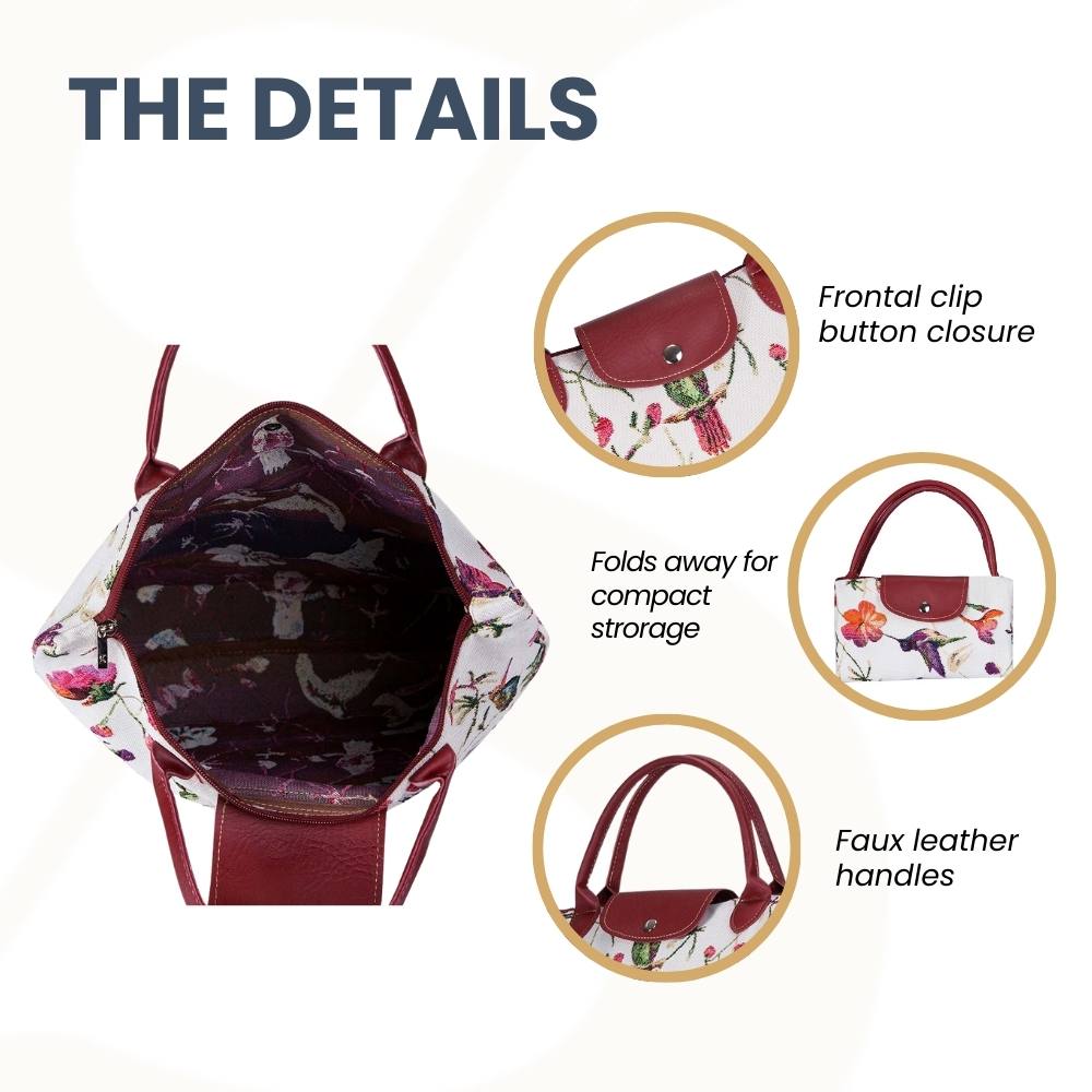 Hummingbird Foldaway Grocery Bag
