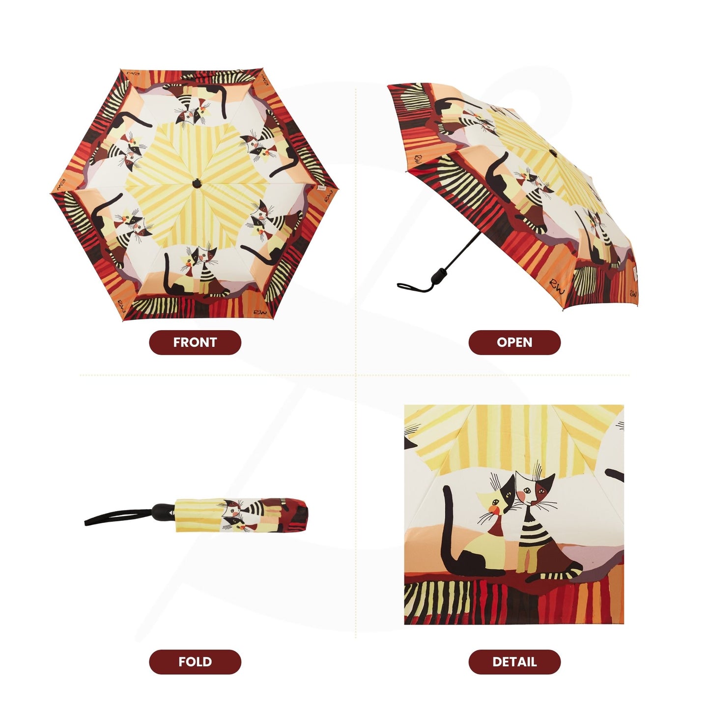Cappia Cat Rosina Cat Automatic Folding Umbrella
