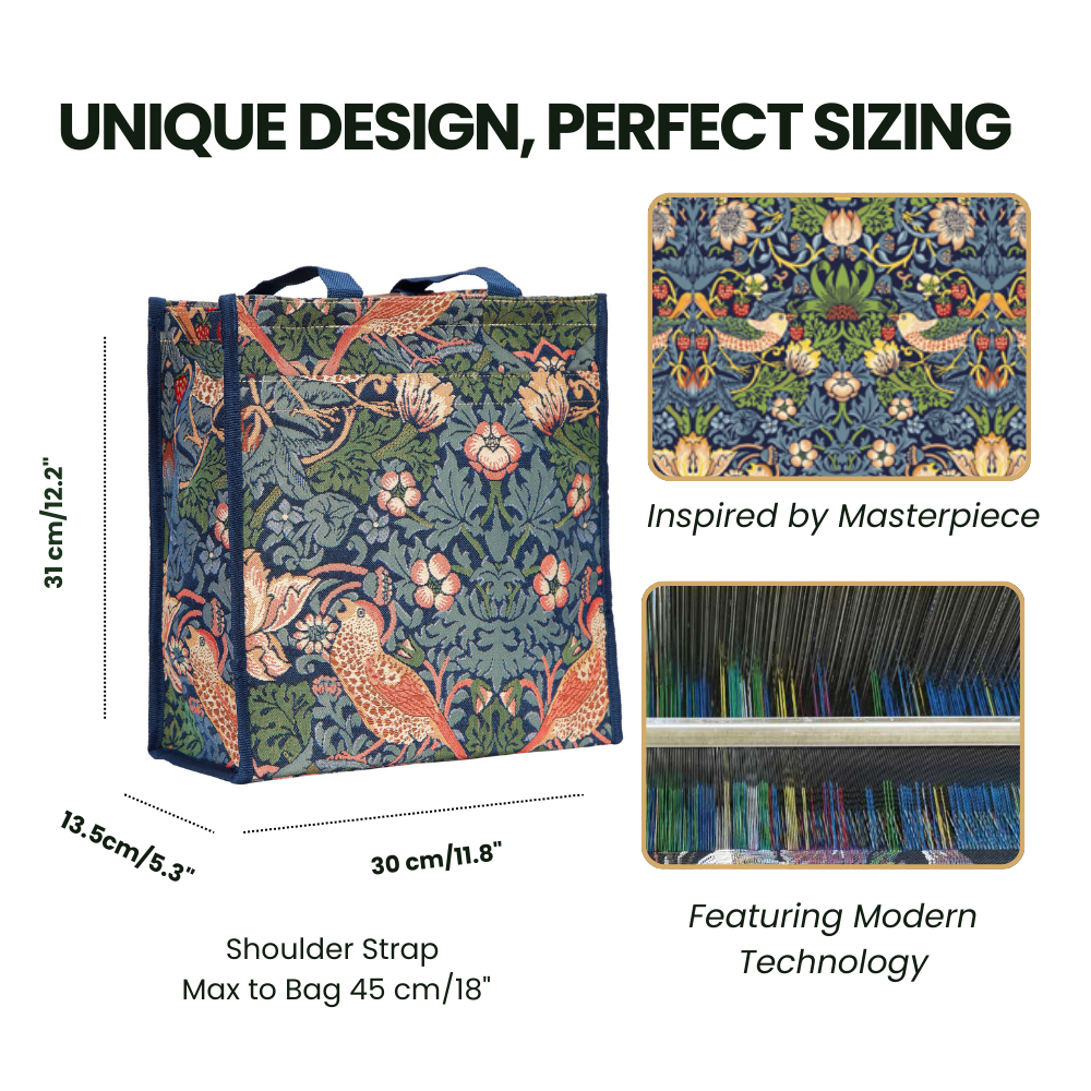 William Morris Strawberry Thief Blue Shopper Bag