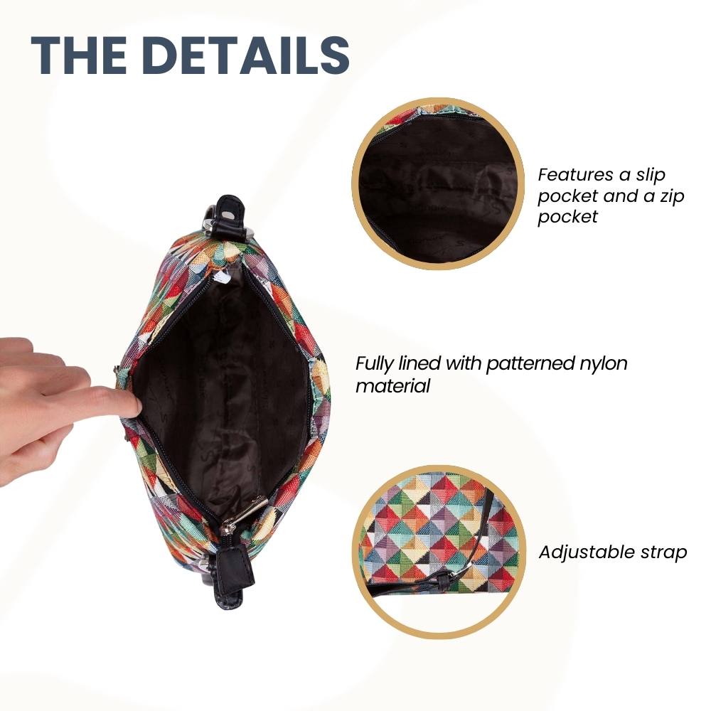 Multicolor Triangle Crossbody Bag