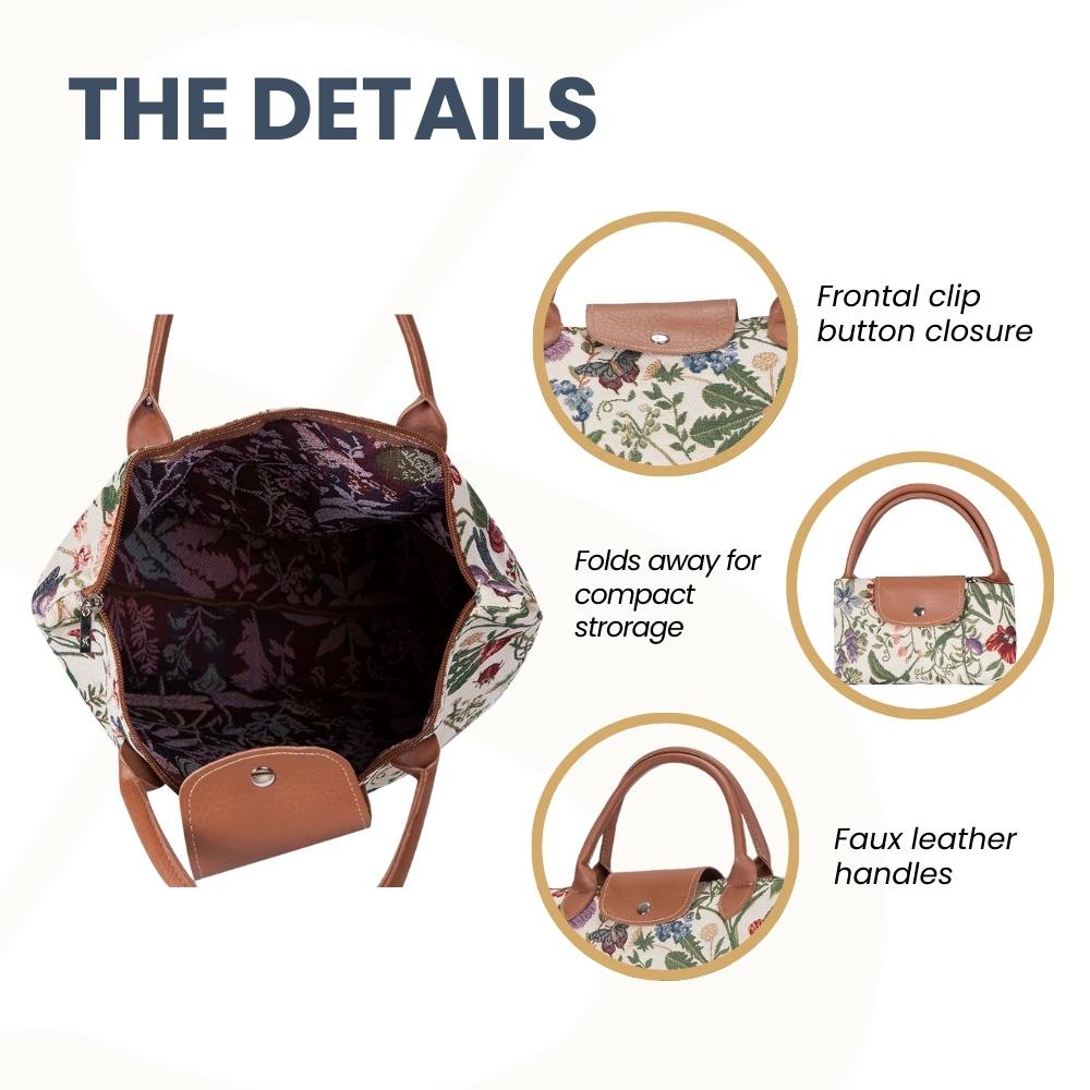 Morning Garden Floral Foldaway Grocery Bag