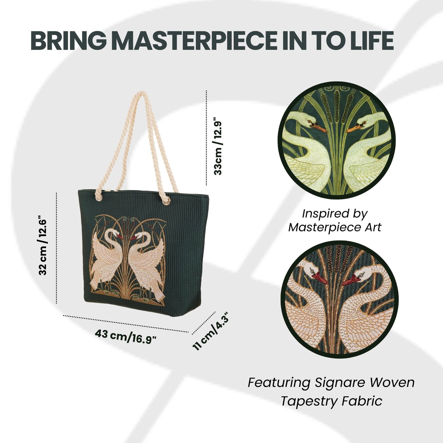 Swan, Iris and Rush Rope Tote Beach Bag